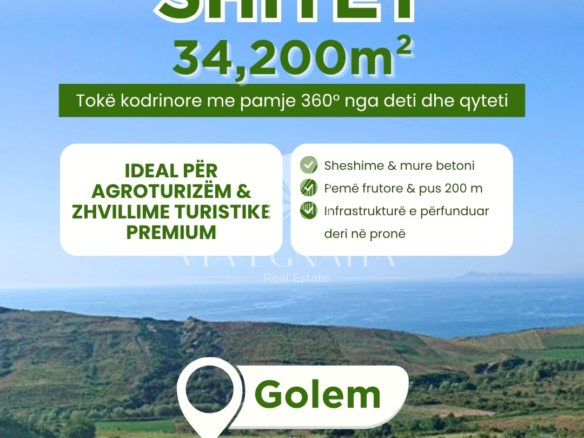 Shitet  tokë prej 34,200 m2