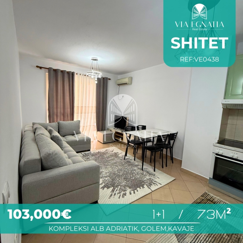 SHITET APARTAMENT 1+1, KOMPLEKSI ALB ADRIATIK – GOLEM