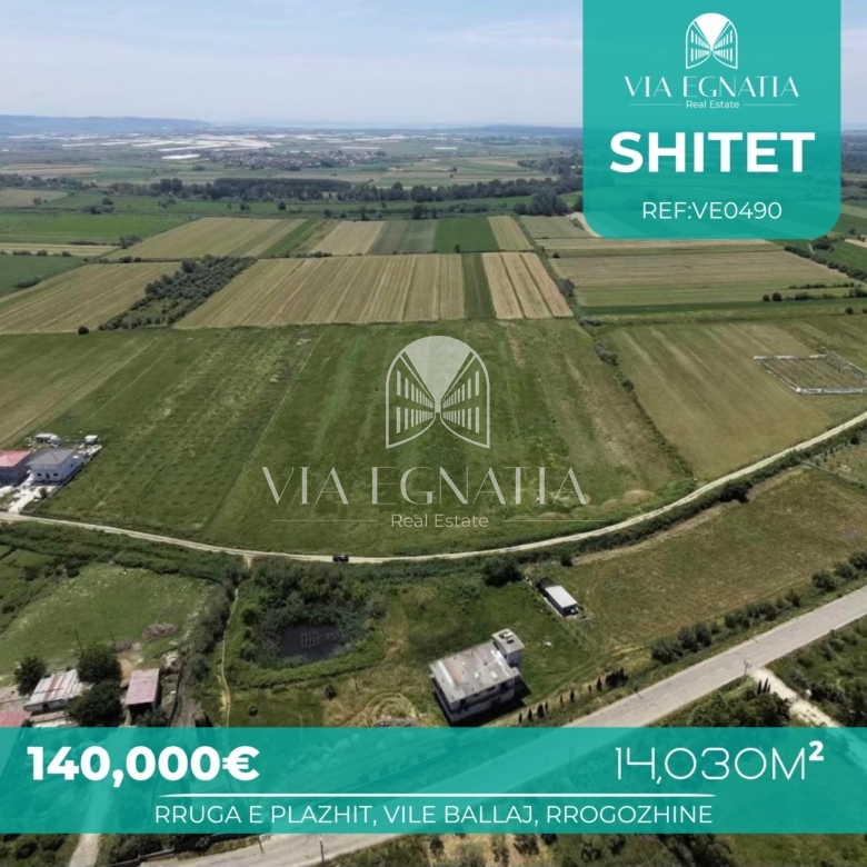 SHITET TOKË 14,030m², VILË BALLAJ, RROGOZHINË